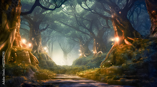 Beautiful enchanted forest photo