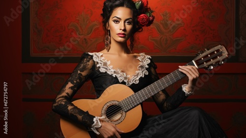 A Portuguese fado singer in traditional attire  © Sohaib q