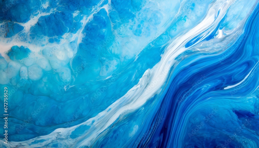 Abstract art blue paint background with marble texture