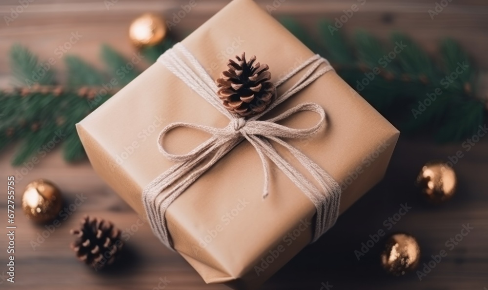 Woman hands holding a box with Christmas present Woman hands holding a box with Christmas present