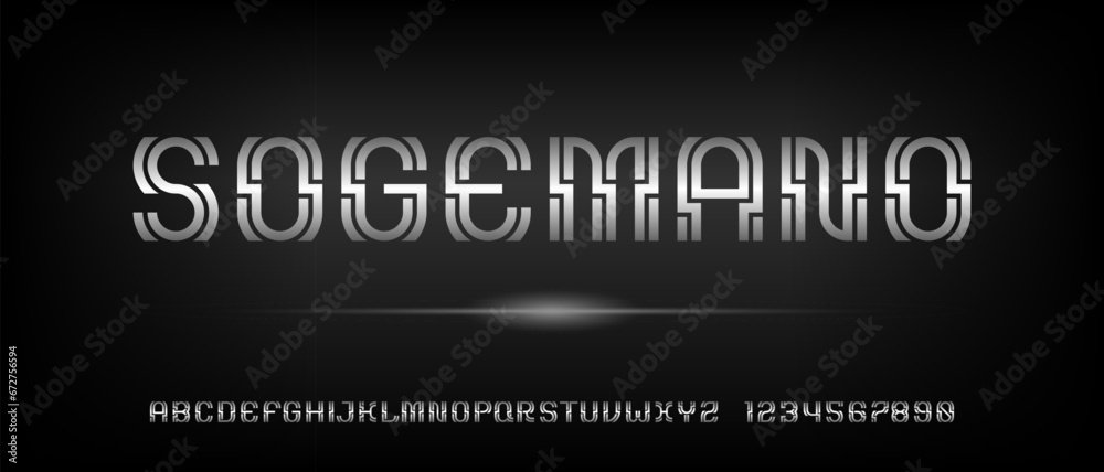 Modern digital futuristic alphabet font with urban style template Modern digital futuristic alphabet font with urban style template