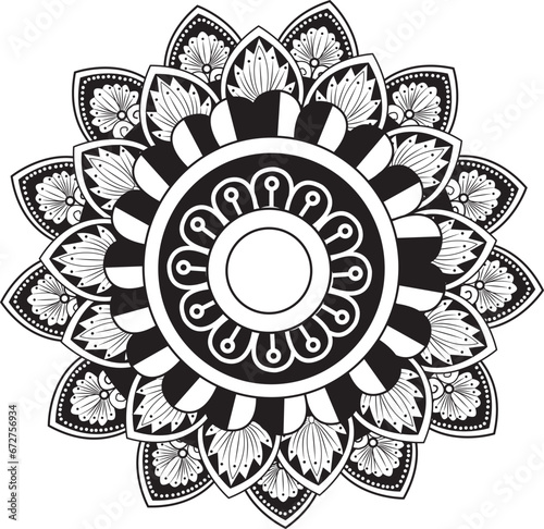 luxury mandala with background with flowers