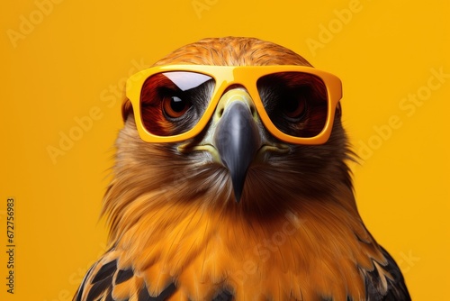 Un aigle stylé avec des lunettes photo