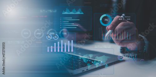 innovative business dashboards data analysis  kpi financial digital erp performance UI report system