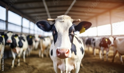 cows in cowshed on dairy farm