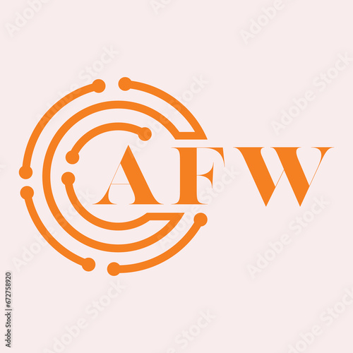 AFW letter design.AFW letter technology logo design on white background.AFW Monogram logo design for entrepreneur and business. photo