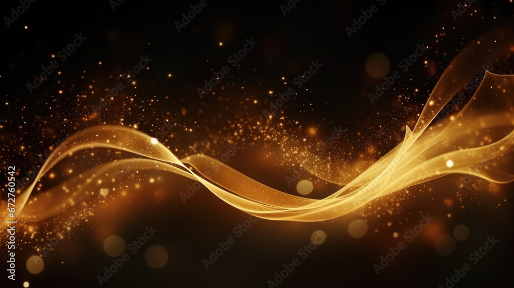 abstract golden swirling background, generative ai
