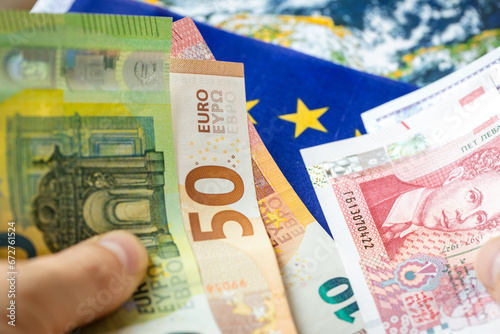 Bulgaria euro, joining the euro zone, exchange of Bulgarian lev money for euro photo
