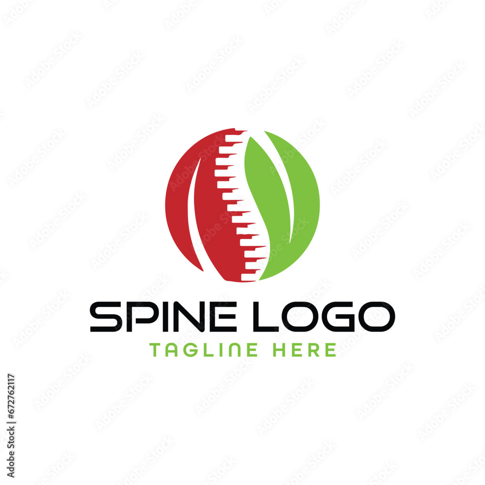 spine backpain logo design vector