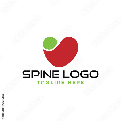 spine backpain logo design vector