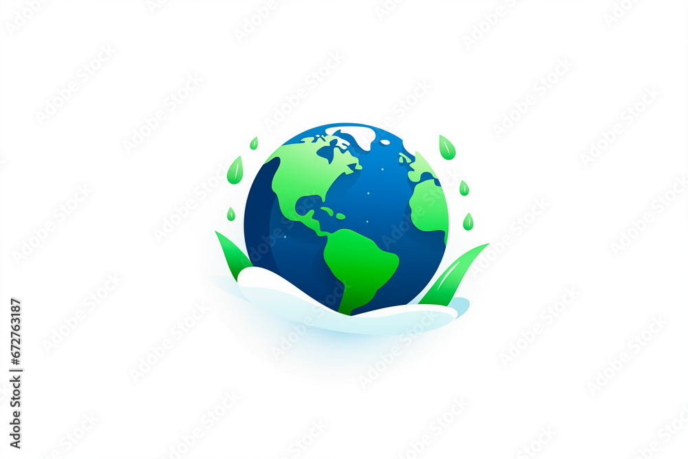 Cartoon planet Earth vector icon on white background. Generated AI
