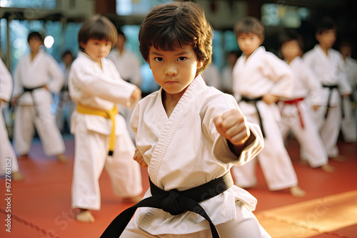 Asian kids karate martial arts