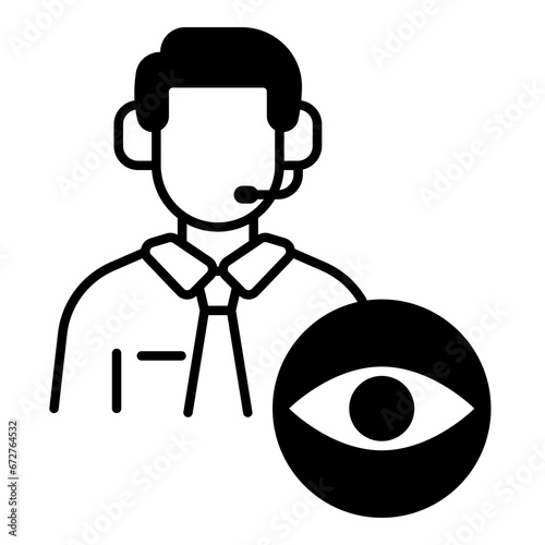 eye icon design, editable stroke, vector illustration, best used for presentation, banner or web