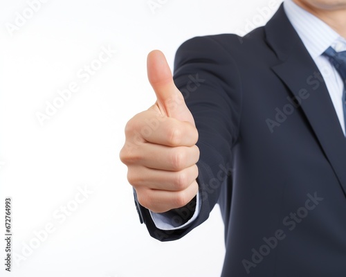 Happy showing thumb up gesture is a cartoon character.