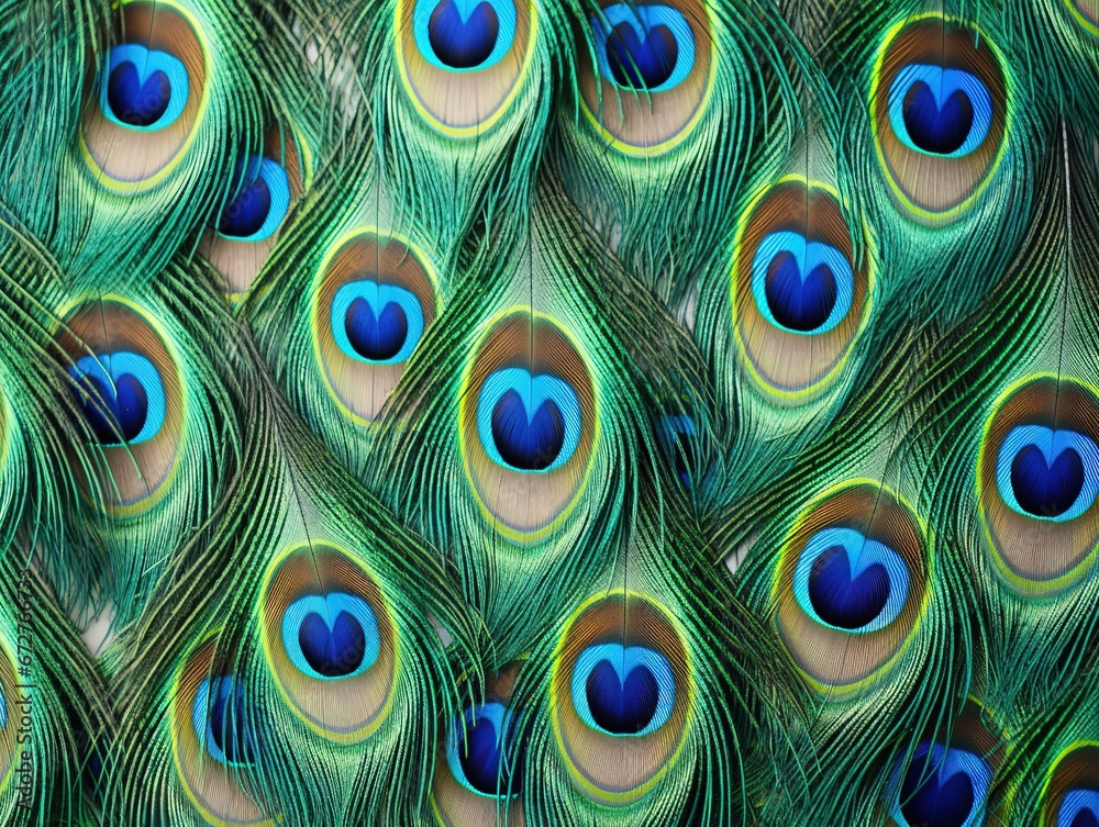 Obraz premium Peacock feathers on white background