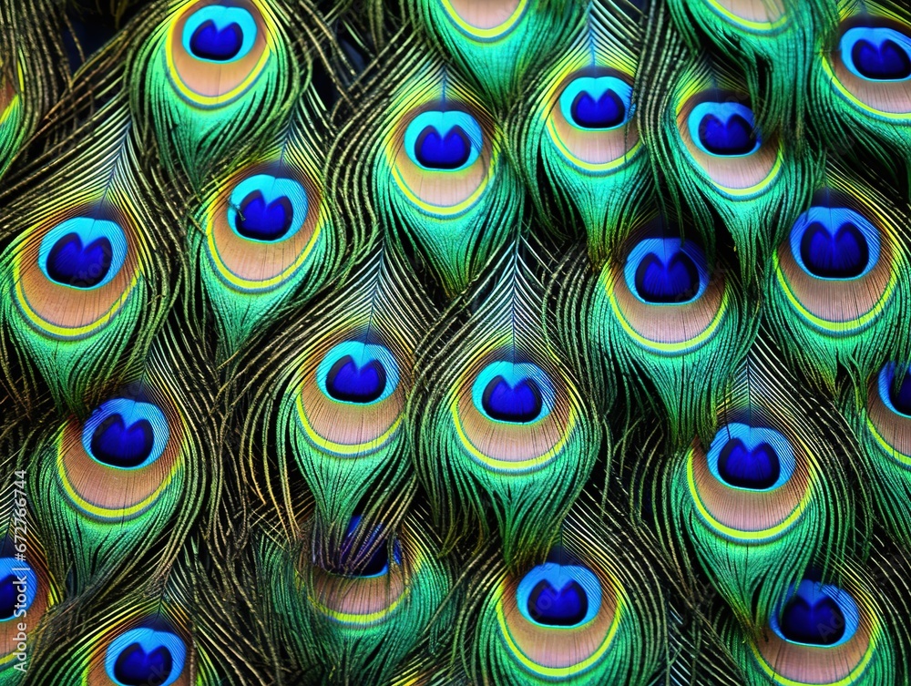 Obraz premium Peacock feathers on white background
