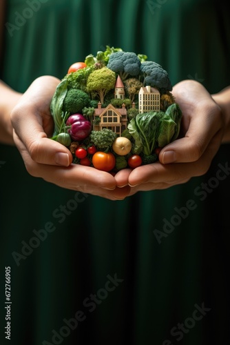 Nutrition à Portée de Main : Scène de Régime Sain avec Mini Légumes et Agriculture Biologique