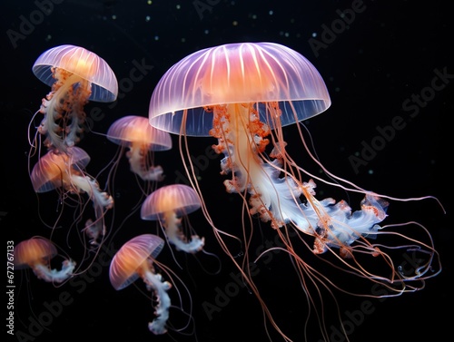 Jellyfish on black