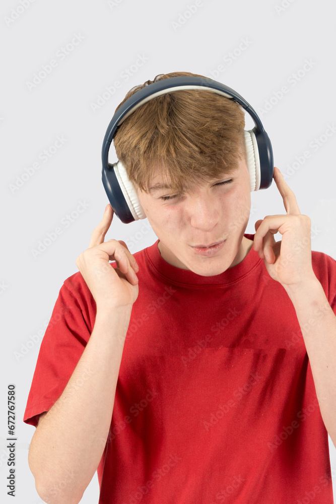 Teenage boy with headphones