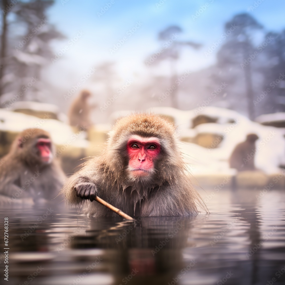 Obraz premium Snow Monkey