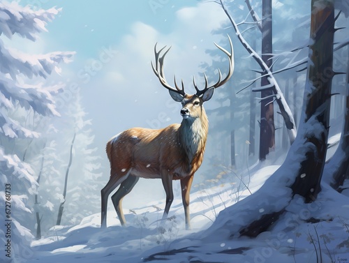 Deer in Winter © Nipon