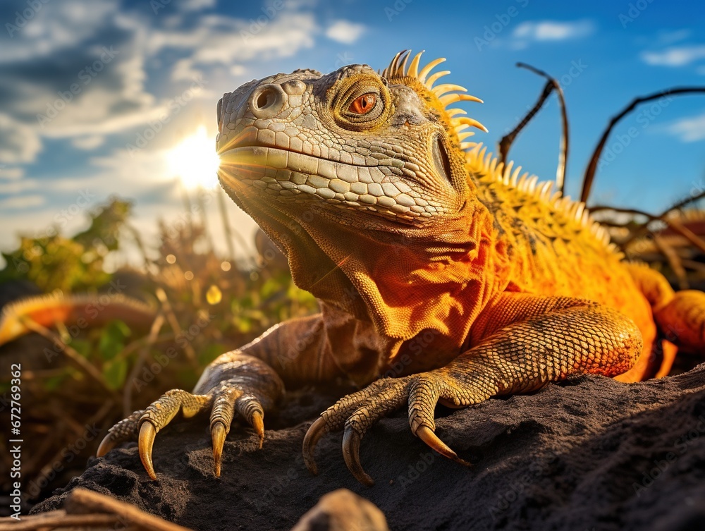 Fototapeta premium Land Iguana in the Galapagos Islands