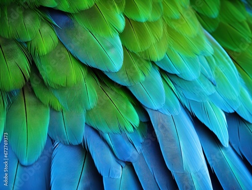 Blue/Green Macaw Feathers © Nipon