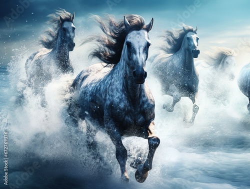 Water Horses Galloping