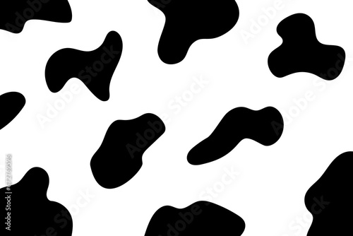 Set of vector abstract black cow spots