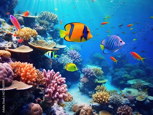 Tropical fish on a coral reef