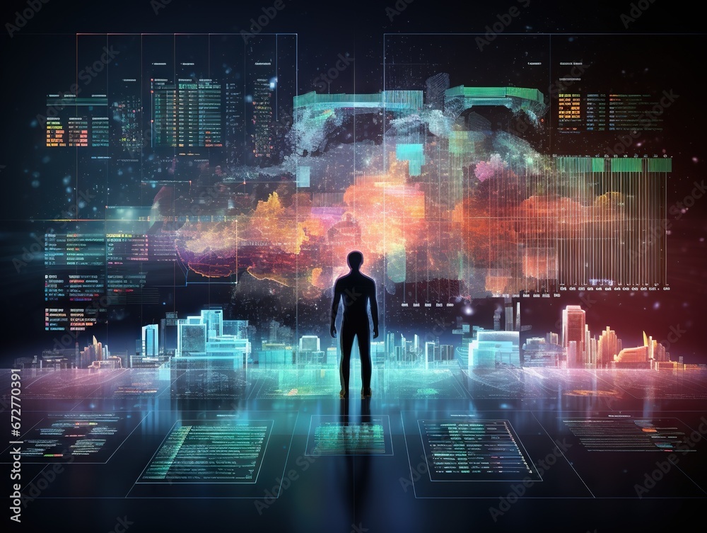 Big data visualization. Futuristic info graphic Big data visualization. Futuristic info graphic