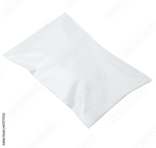 postal white bag isolated on white background. packaging mockup