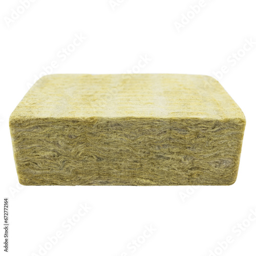 Mineral wool isolated background, fiberglass close up