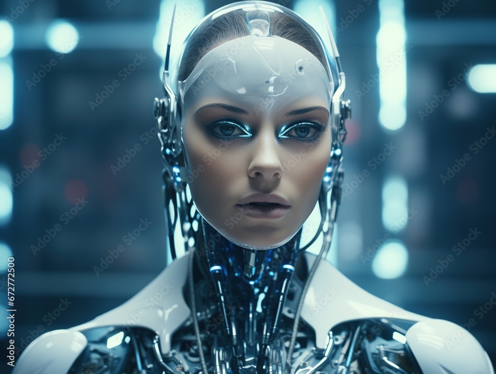 Russia Vladivostok 12 2018: Artificial intelligence a robot that can talk Russia Vladivostok 12 2018: Artificial intelligence a robot that can talk