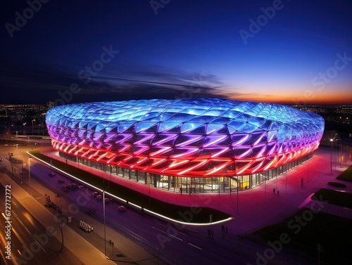 The colorful illumination of Allianz Arena