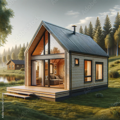Modular home. Residential building. Exterior
