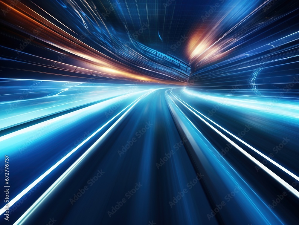 Tunnel Speed motion blur moving fast
