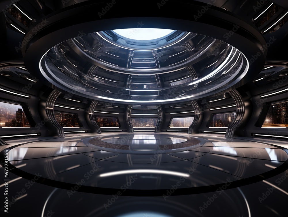 seamless panorama 360 angle view of dark modern futuristic building interior hdri style VR content 3d render seamless panorama 360 angle view of dark modern futuristic building interior hdri style VR content 3d render