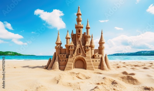 Grand sand castle on the tropical beach © Asman