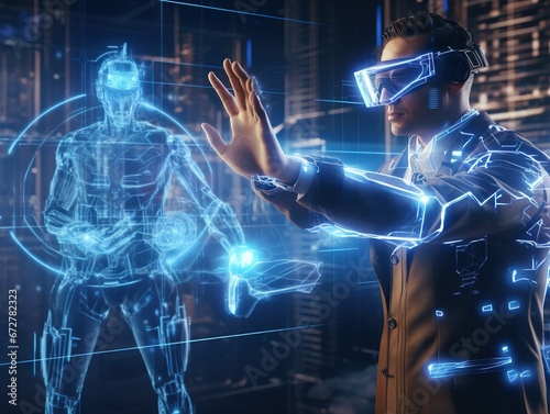 Online Presence Hologram Futuristic Interface Augmented Virtual Reality © Nipon