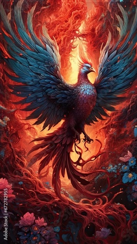 Phoenix, bird made of fire © neirfy