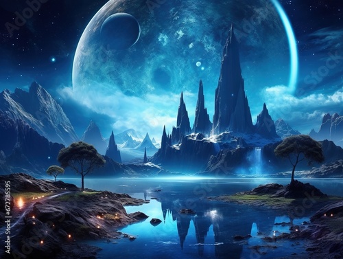 Landscape in fantasy planet