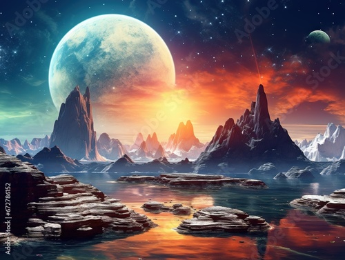 Landscape in fantasy planet