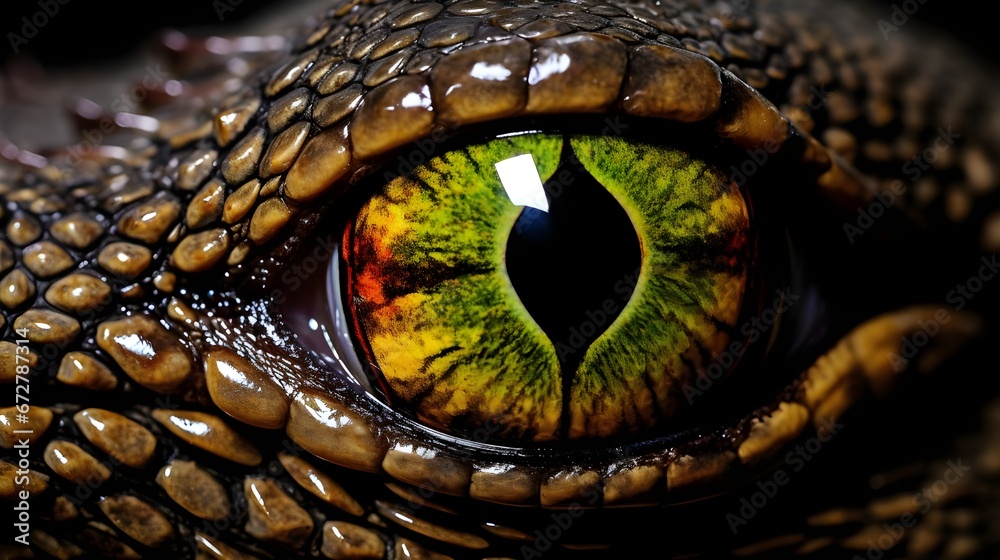 Fototapeta premium close up of an eye of a crocodile