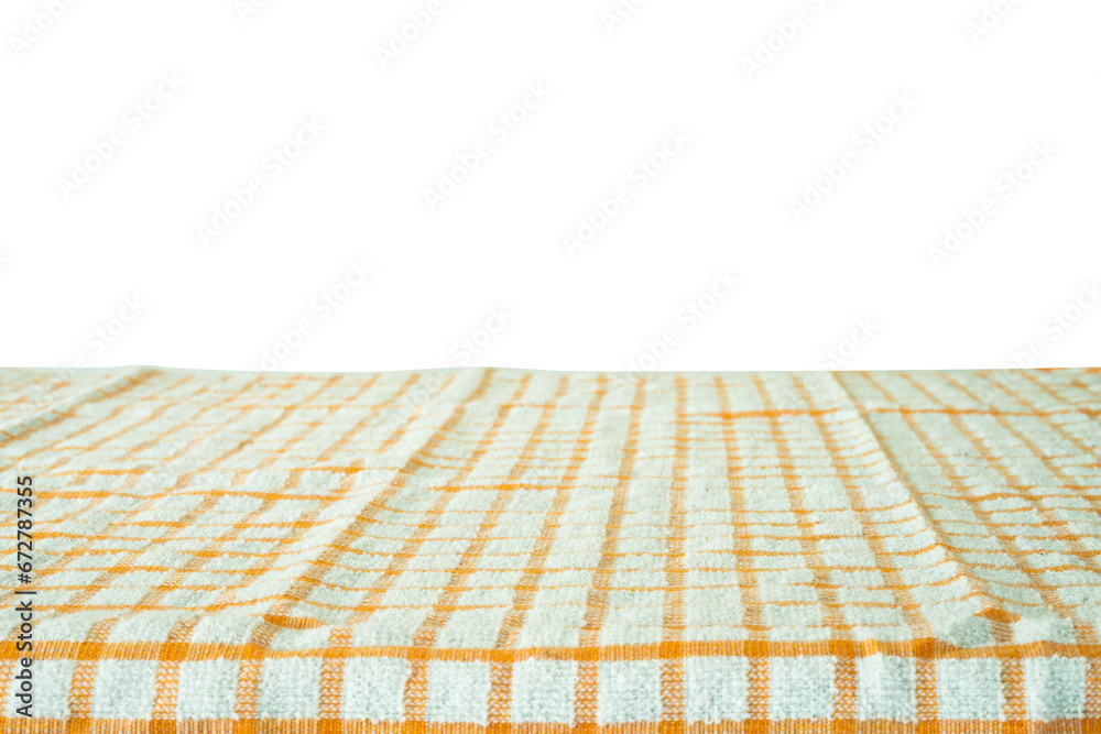 table surface with striped napkins isolated