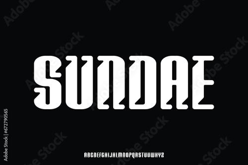 Abstract rounded decorative alphabet display font vector. Creative friendly experimental typography