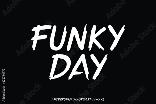 Funky handwriting alphabet retro style display font vector. Young brush decorative typography style