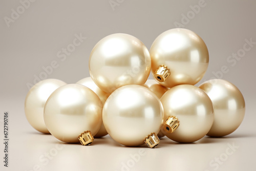 Wallpaper Mural Beige Christmas ornaments on beige packground Torontodigital.ca