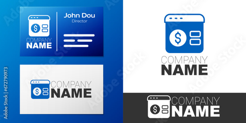 Logotype Online poker table game icon isolated on white background. Online casino. Logo design template element. Vector