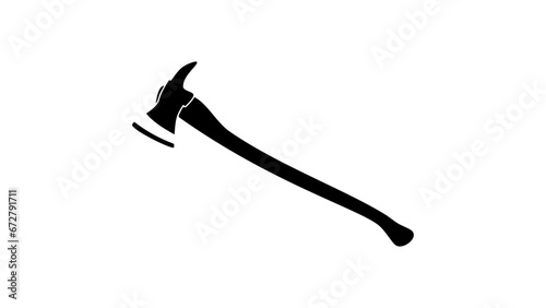 Fire Axe, black isolated silhouette